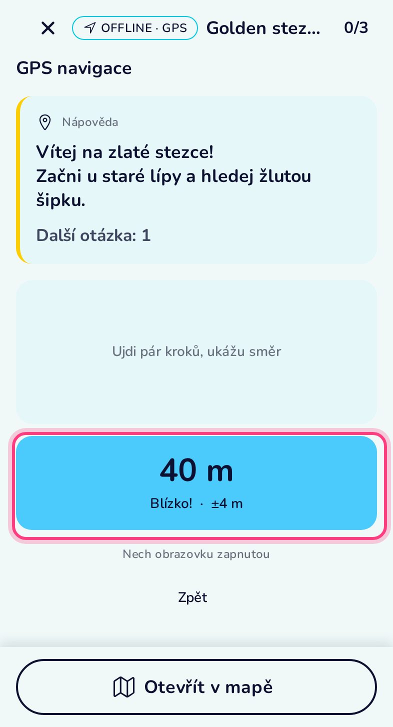 Sleduj vzdálenost