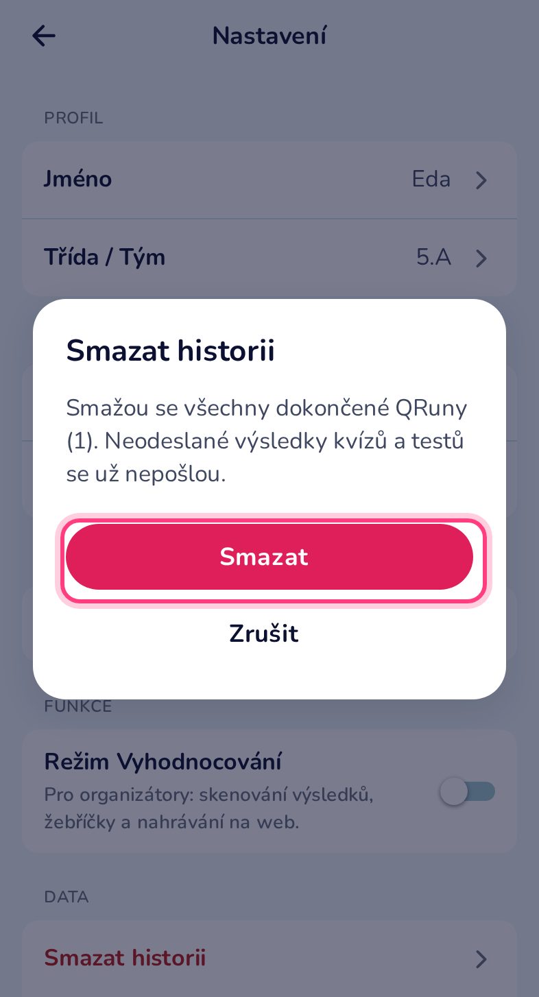 Mazání dat