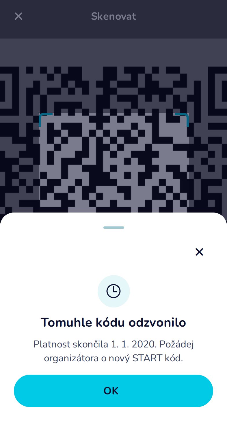 Platnost kódu skončila