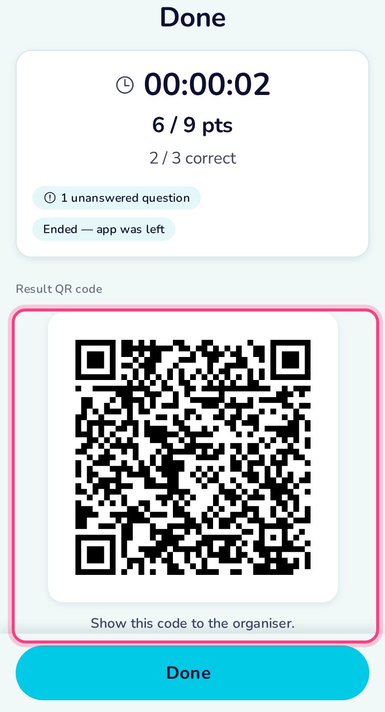 Results and result QR