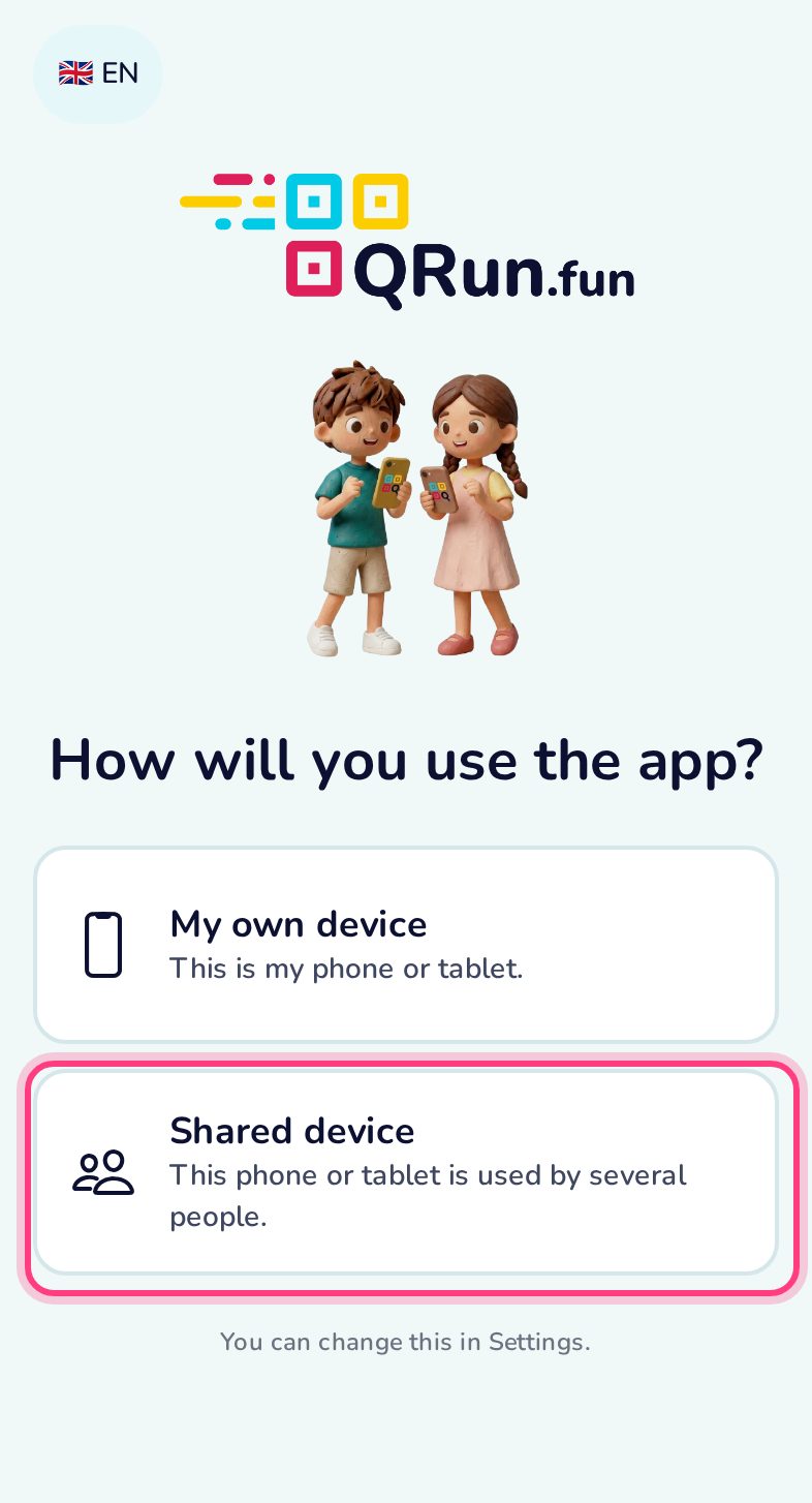 Choose “Shared device”